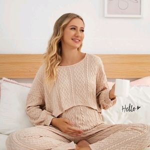 Maternity Pajamas Set | Cable Knit
